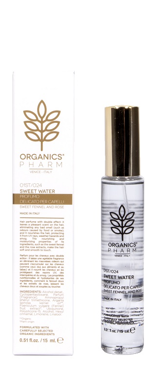 ORGANICS PHARM SWEET WATER PROFUMO DELICATO PER CAPELLI FINOCCHIO E ROSA 15 ML - Parafarmacia Mostacciano