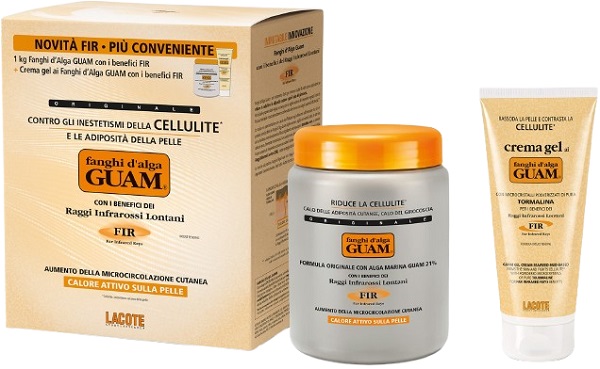 GUAM FIR FANGHI D'ALGA CONFEZIONE CONVENIENZA CON FANGHI D'ALGA GUAM FIR 1 KG + GUAM CREMA GEL FIR 200 ML - Parafarmacia Mostacciano