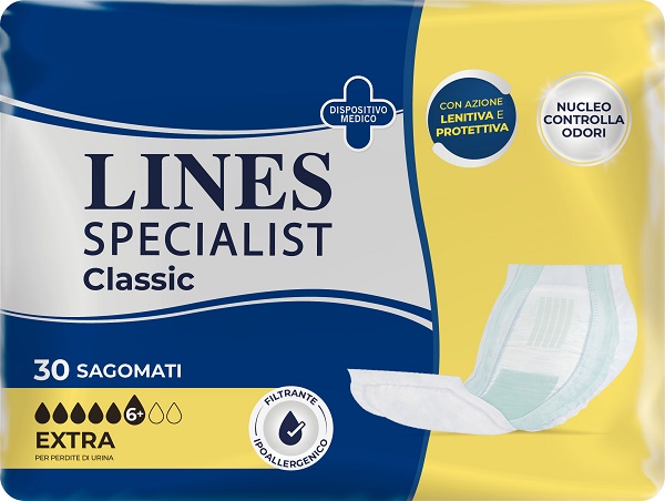 PANNOLONE LINES SPECIALIST CLASSIC SAGOMATO EXTRA 30 PEZZI - Parafarmacia Mostacciano