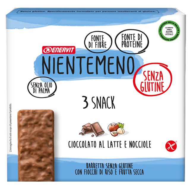 NIENTEMENO BAR CIOCCOLATO AL LATTE NOCCIOLE 3 X 33 G - Parafarmacia Mostacciano