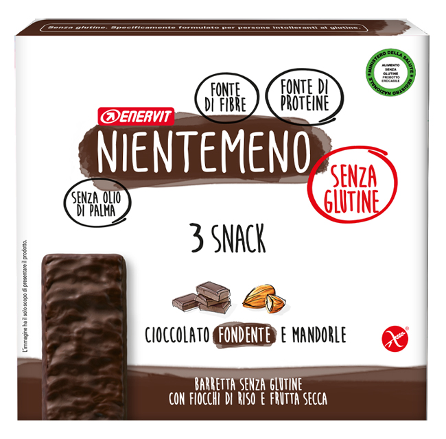 NIENTEMENO BAR FONDENTE MANDORLE 3 X 33 G - Parafarmacia Mostacciano