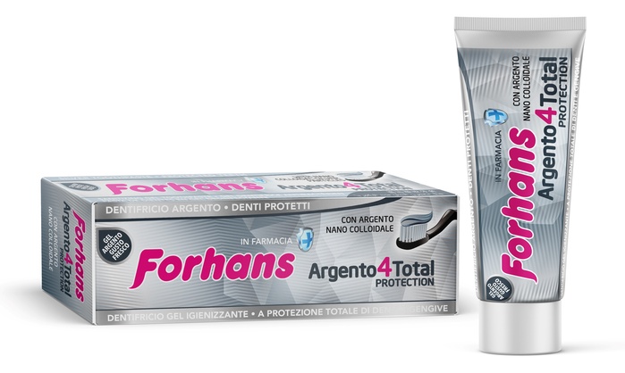 DENTIFRICIO SILVER 4 WHITE FORHANS 75 ML - Parafarmacia Mostacciano