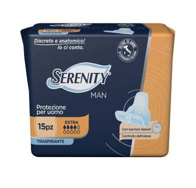 PANNOLINO SERENITY LIGHT MAN EXTRA CON ADESIVO O ALTRO FISSAGGIO 15 PEZZI - Parafarmacia Mostacciano