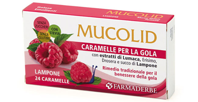 MUCOLID LUMACA & LAMPONE 24 CARAMELLE - Parafarmacia Mostacciano