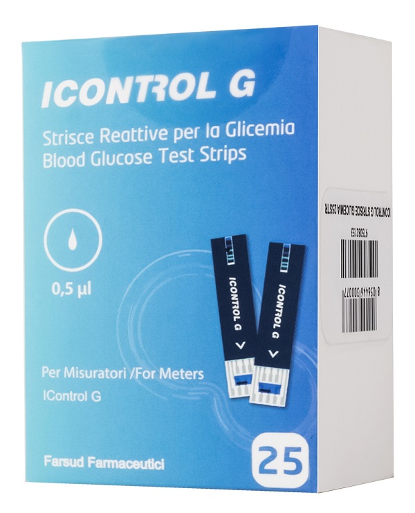 STRISCE MISURAZIONE GLICEMIA ICONTROL G 25 PEZZI - Parafarmacia Mostacciano