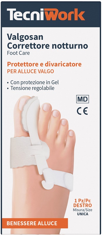 CORRETTORE NOTTURNO PER ALLUCE VALGO DESTRO MISURA UNICA VALGOSAN 1 PEZZO - Parafarmacia Mostacciano