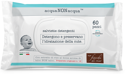 FIOCCHI DI RISO ACQUA NON ACQUA SALVIETTE DETERGENTI 60 PEZZI - Parafarmacia Mostacciano