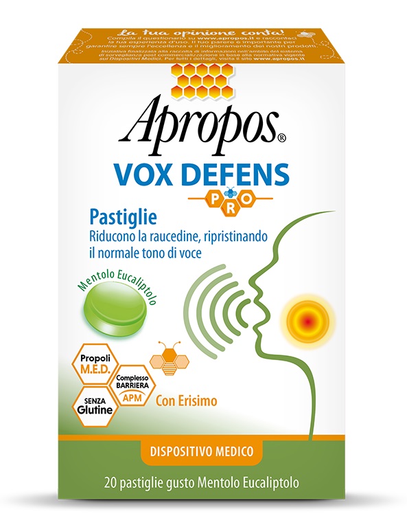 APROPOS VOX DEFENS PRO MENTOLO EUCALIPTO 20 PASTIGLIE - Parafarmacia Mostacciano