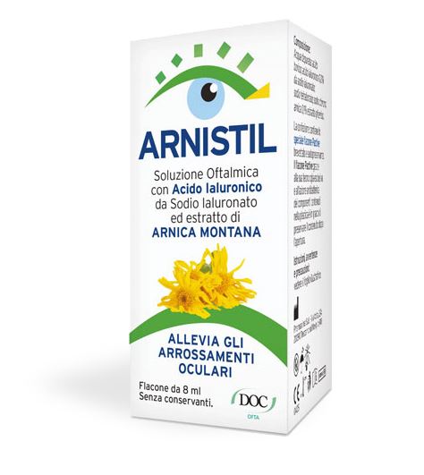 ARNISTIL SOLUZIONE OFTALMICA ACIDO IALURONICO 0,2% + ESTRATTO DI ARNICA MONTANA 0,1% FLACONE 8 ML - Parafarmacia Mostacciano
