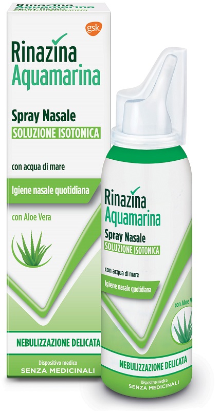 RINAZINA AQUAMARINA ISOTONICA ALOE SPRAY NEBULIZZAZIONE DELICATA 100 ML - Parafarmacia Mostacciano