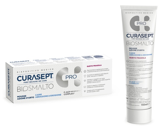 CURASEPT BIOSMALTO MOUSSE CARIE FRAGOLA 50 ML - Parafarmacia Mostacciano