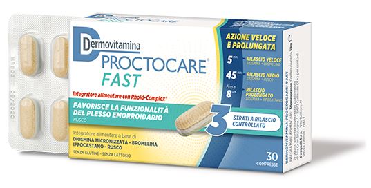 DERMOVITAMINA PROCTOCARE FAST 30 COMPRESSE - Parafarmacia Mostacciano