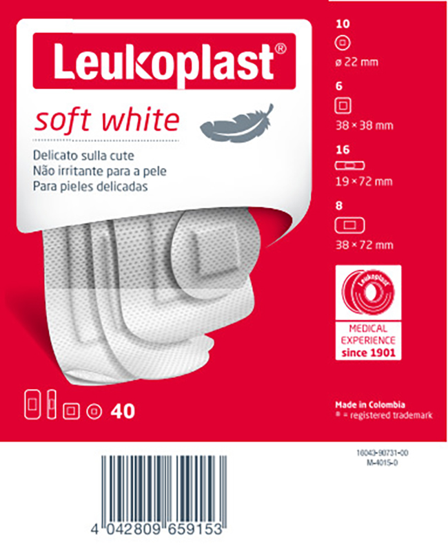 LEUKOPLAST SOFT WHITE 40 PEZZI ASSORTITI - Parafarmacia Mostacciano