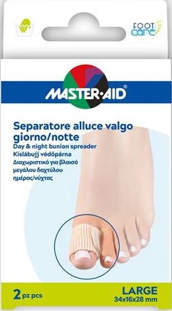MASTER-AID FOOT CARE DIVARICATORE ALLUCE GIORNO/NOTTE TAGLIA L 2 PEZZI - Parafarmacia Mostacciano