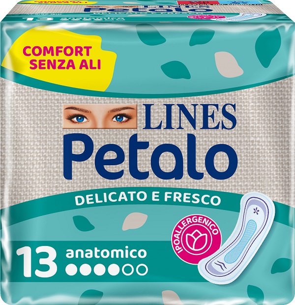 LINES PETALO BLU ASSORBENTE ANATOMICO 13 PEZZI - Parafarmacia Mostacciano