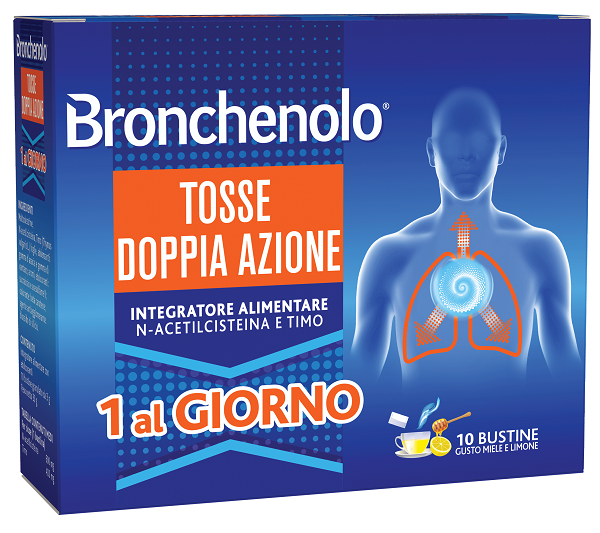 BRONCHENOLO TOSSE DOPPIA AZIONE 10 BUSTINE - Parafarmacia Mostacciano