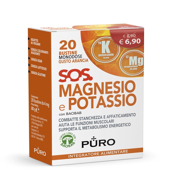 PURO MAGNESIO POTASSIO E BAOBAB 20 BUSTINE 4 G - Parafarmacia Mostacciano