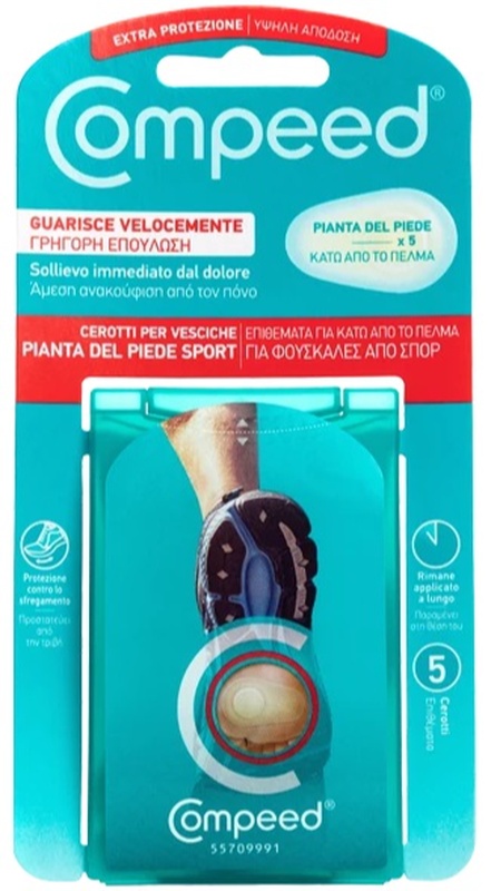 COMPEED CEROTTI PER VESCICHE PIANTA PIEDE SPORT 5 PEZZI - Parafarmacia Mostacciano