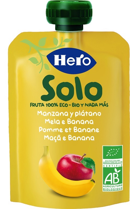 HERO SOLO FRUTTA FRULLATA 100% BIO MELA/BANANA 100 G - Parafarmacia Mostacciano