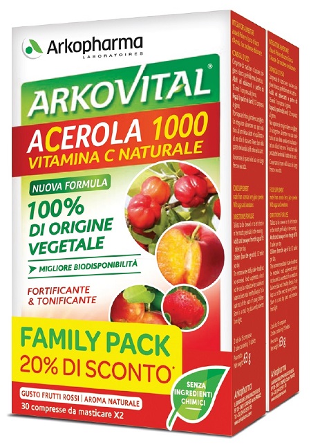 ARKOVITAL ACEROLA 1000 PACK FAMILY 60 COMPRESSE - Parafarmacia Mostacciano