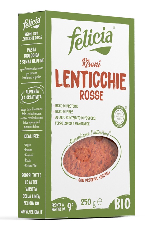 FELICIA BIO RISONI LENTICCHIE ROSSE 250 G - Parafarmacia Mostacciano