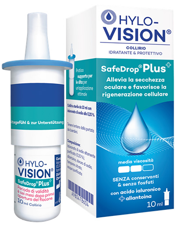 HYLOVISION SAFE DROP PLUS COLLIRIO IDRATANTE E PROTETTIVO 10 ML - Parafarmacia Mostacciano