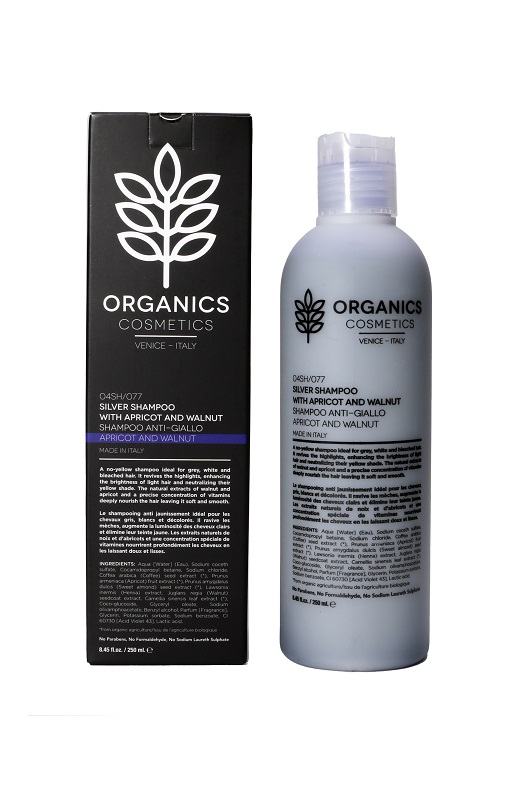 ORGANICS PHARM SILVER SHAMPOO WITH WALNUT AND APRICOT ANTI GIALLO 250 ML - Parafarmacia Mostacciano