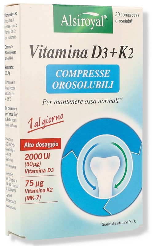 ALSIROYAL VITAMINA D3+K2 30 COMPRESSE OROSOLUBILI - Parafarmacia Mostacciano