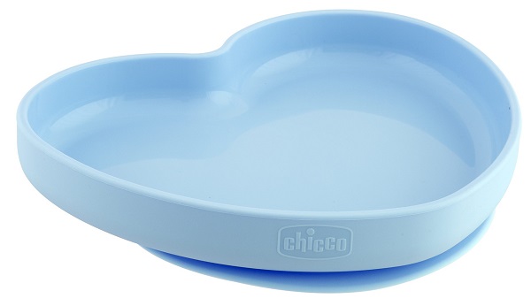 CHICCO PIATTO CUORE VENTOSA SILICONE BLU - Parafarmacia Mostacciano