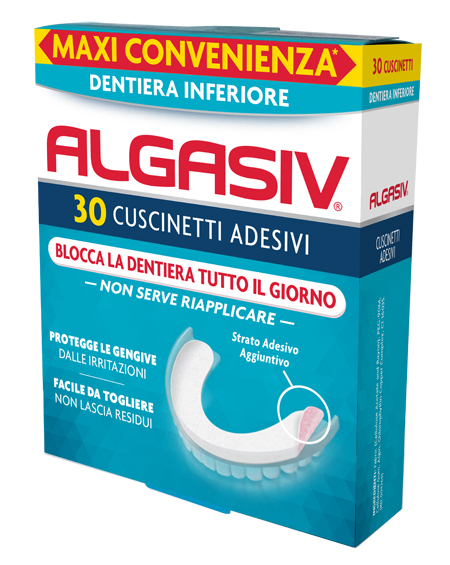 ALGASIV ADESIVO PER PROTESI DENTARIA INFERIORE 30 PEZZI - Parafarmacia Mostacciano