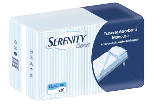 TRAVERSA SALVAMATERASSO PER INCONTINENZA SERENITY RELAX 60X90 CM 30 PEZZI - Parafarmacia Mostacciano