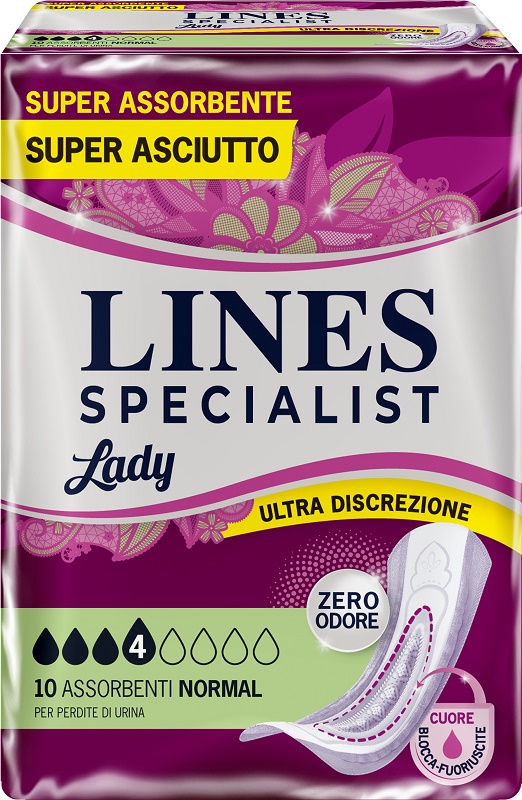 PANNOLONE SAGOMATO LINES SPECIALIST NORMAL 10 PEZZI - Parafarmacia Mostacciano