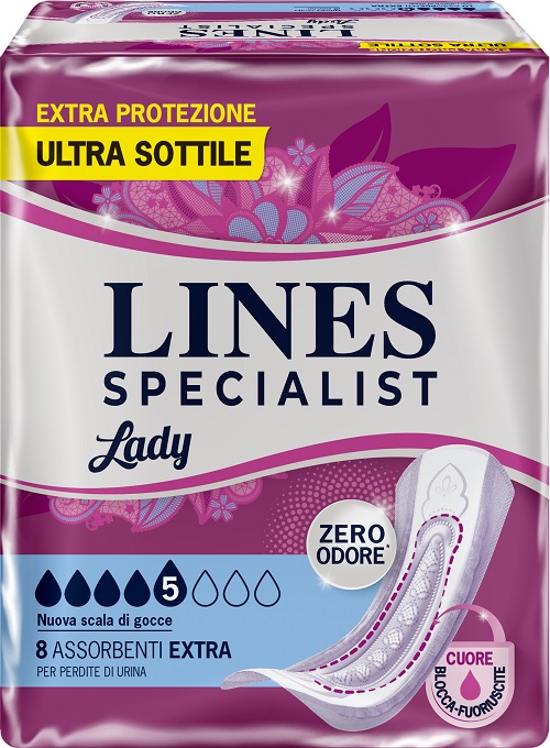 ASSORBENTI PER INCONTINENZA LINES SPECIALIST LADY 8 EXTRA 8 PEZZI - Parafarmacia Mostacciano
