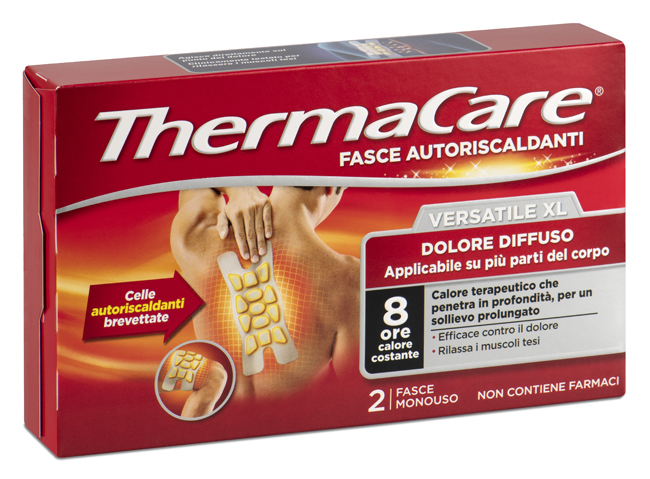 FASCIA AUTORISCALDANTE VERSATILE THERMACARE XL 2 PEZZI - Parafarmacia Mostacciano