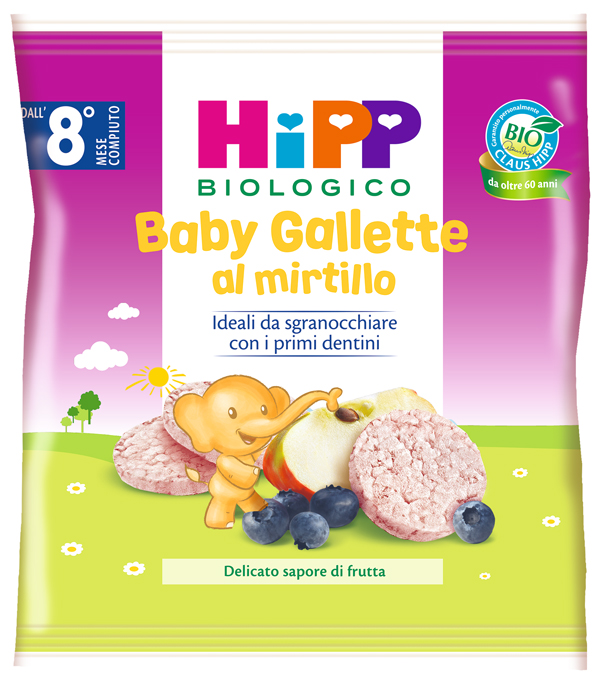 HIPP BIO BABY GALLETTE DI RISO AL MIRTILLO 30 G - Parafarmacia Mostacciano