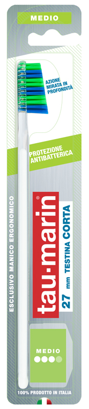 TAUMARIN PROFESSIONAL SPAZZOLINO 27 MEDIO TESTINA CORTA PROTEZIONE ANTIBATTERICA - Parafarmacia Mostacciano