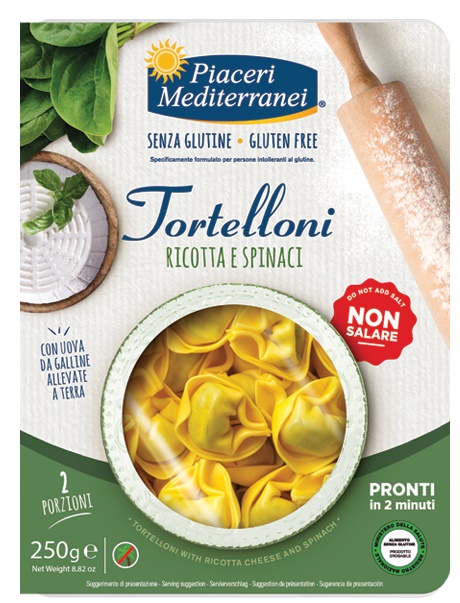 PIACERI MEDITERRANEI TORTELLONI RICOTTA SPINACI 250 G - Parafarmacia Mostacciano