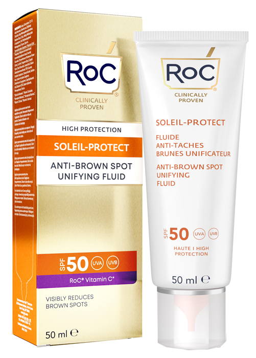 ROC FLUIDO SOLARE VISO SPF 50+ ANTIMACCHIE BRUNE  50 ML - Parafarmacia Mostacciano