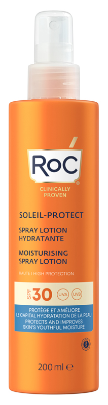 ROC LOZIONE SPRAY SOLARE CORPO SPF 30 IDRATANTE 200 ML - Parafarmacia Mostacciano