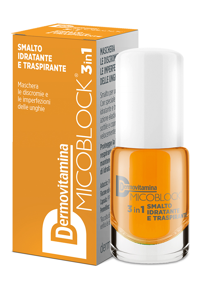 DERMOVITAMINA MICOBLOCK 3 IN 1 SMALTO IDRATANTE E TRASPIRANTE GIALLO 5 ML - Parafarmacia Mostacciano