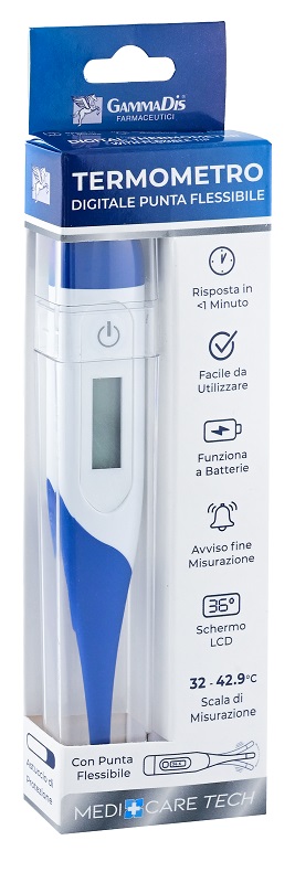 TERMOMETRO DIGITALE PUNTA FLESSIBILE CON CUSTODIA PROTETTIVA - Parafarmacia Mostacciano
