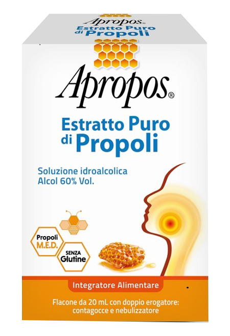 APROPOS ESTRATTO PURO DI PROPOLI SPRAY+CONTAGOCCE 20 ML - Parafarmacia Mostacciano
