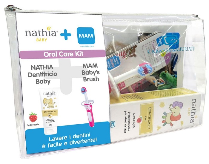 ORAL CARE KIT NEUTRO 1 DENTIFRICIO BABY NATHIA 50 ML + 1 MAM BABY'S BRUSH - Parafarmacia Mostacciano