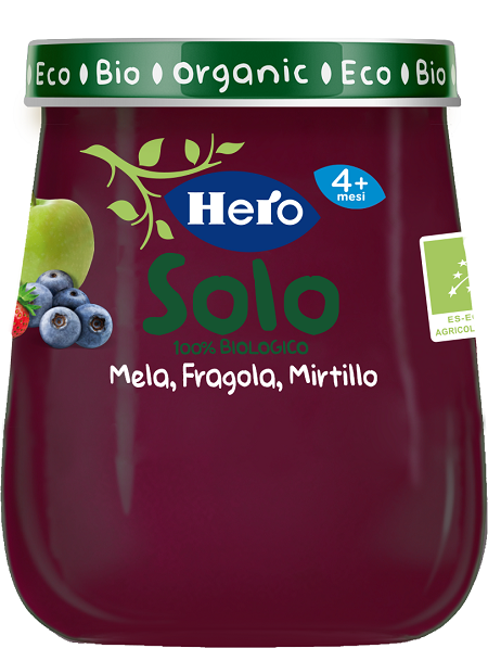 HERO BABY SOLO OMOGENEIZZATO MELA FRAGOLA MIRTILLO 120 G - Parafarmacia Mostacciano