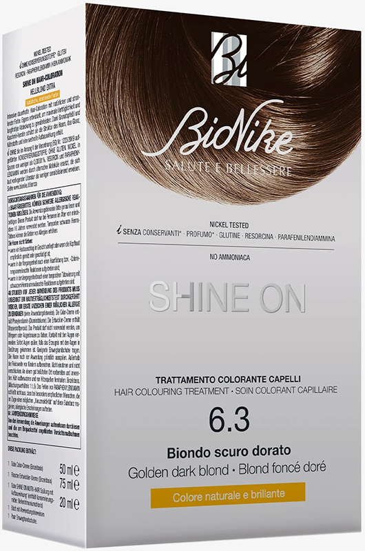 SHINE ON BIONDO SCURO DORATO 6,3 FLACONE 75 ML + TUBO 50 ML - Parafarmacia Mostacciano