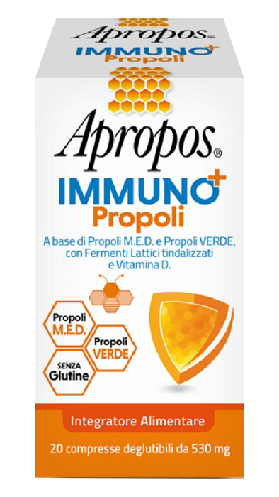 APROPOS IMMUNO+ PROPOLI 20 COMPRESSE DEGLUTIBILI - Parafarmacia Mostacciano
