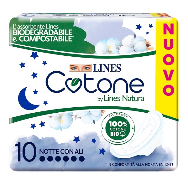 LINES COTONE BIO ULTRA NOTTE 8+2 PEZZI - Parafarmacia Mostacciano