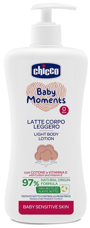 CHICCO BABY MOMENTS LATTE CORPO SENSITIVE LEGGERO 500 ML - Parafarmacia Mostacciano