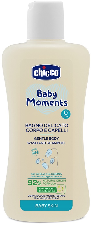 CHICCO BABY MOMENTS BAGNO SHAMPOO DELICATE 200 ML - Parafarmacia Mostacciano