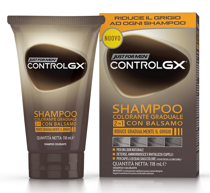 JUST FOR MEN CONTROL GX SHAMPOO COLORANTE GRADUALE 2 IN 1 CON BALSAMO 150 ML - Parafarmacia Mostacciano